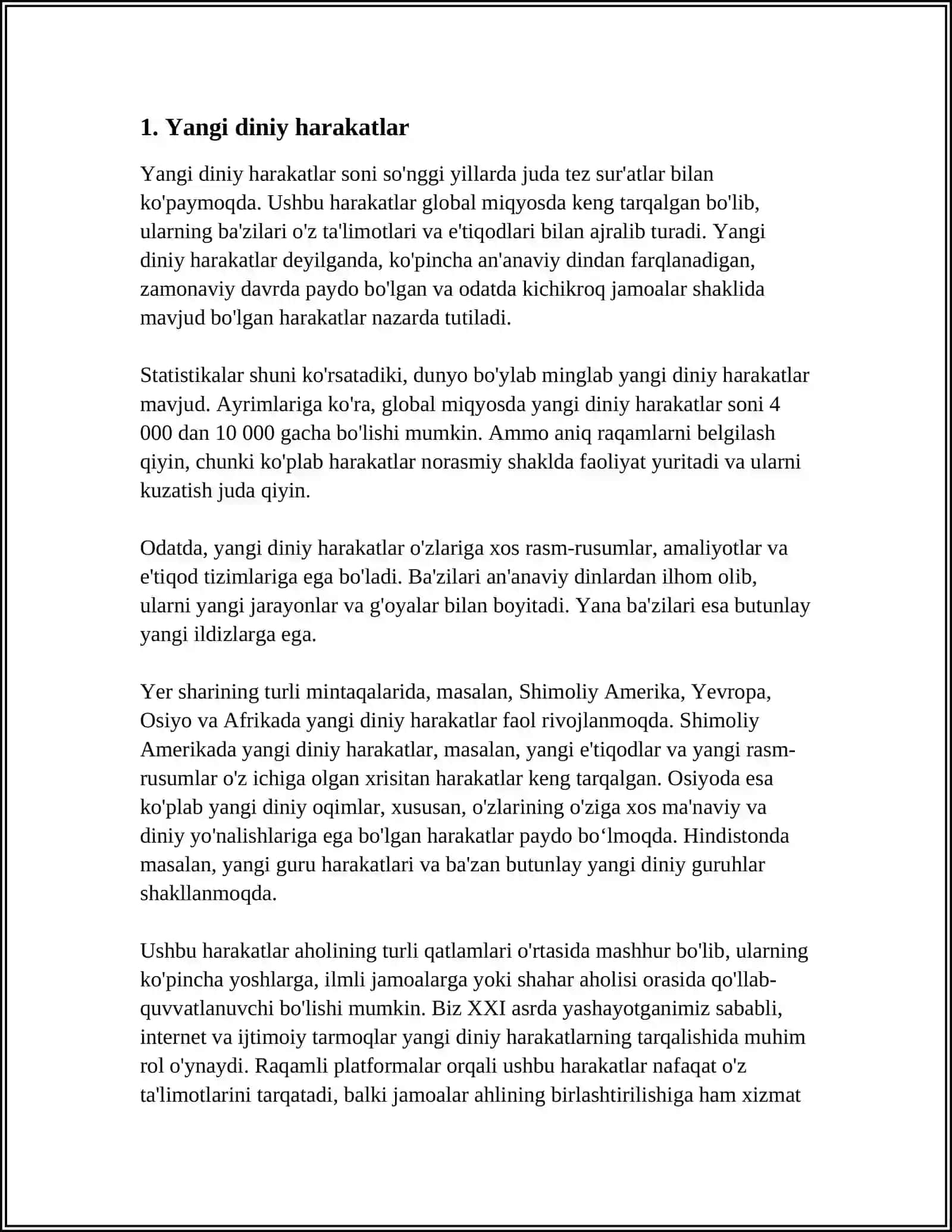 YANGI DINLAR VA SEKTALAR 3