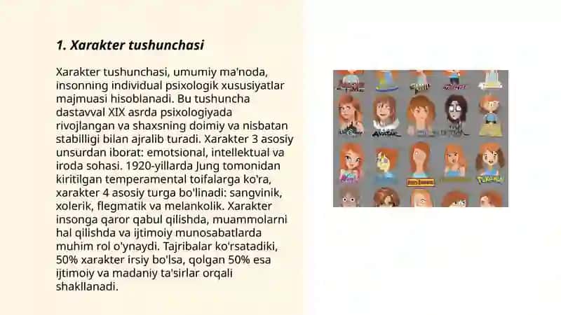 Xarakter. xarakter xususyatlari va tipologiyasi 3