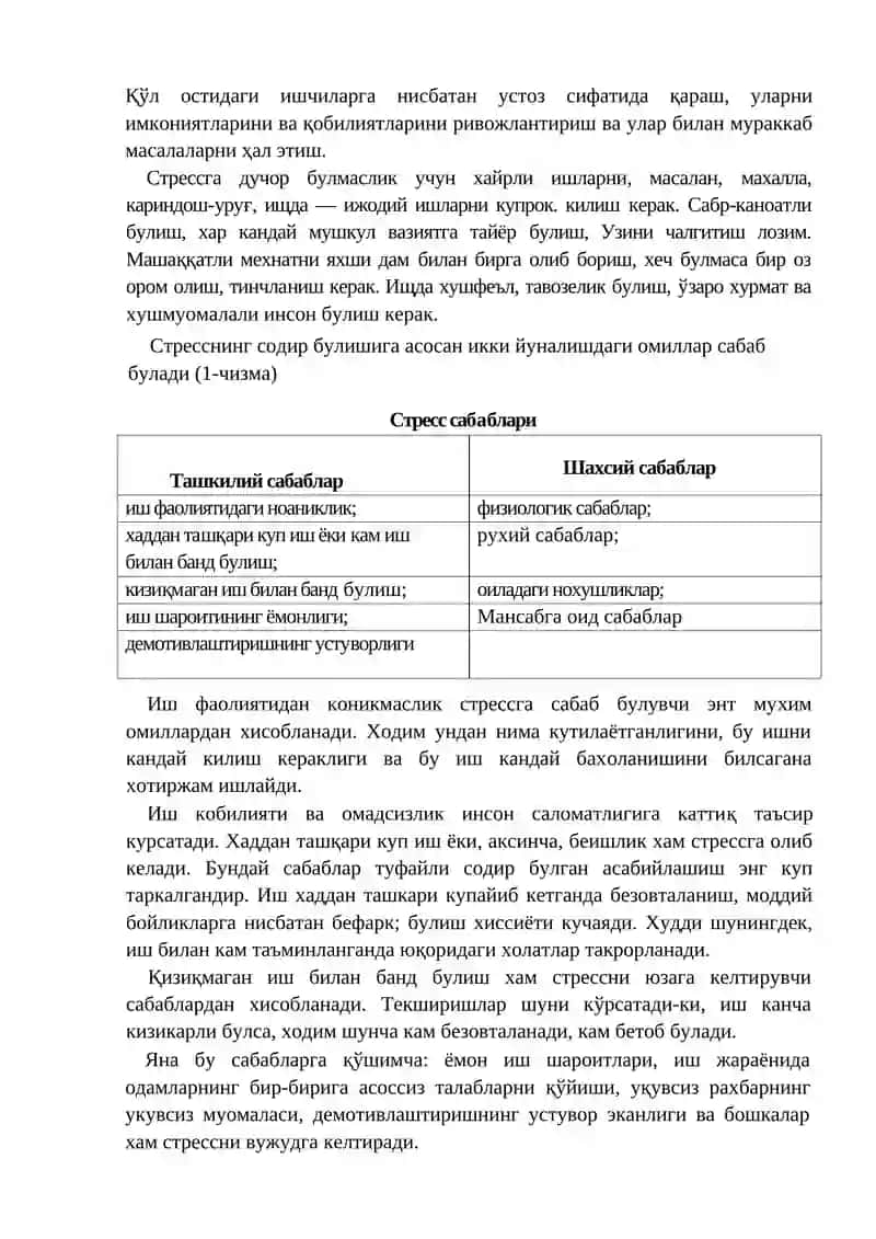 Низо ва стрессларни бошқариш 3