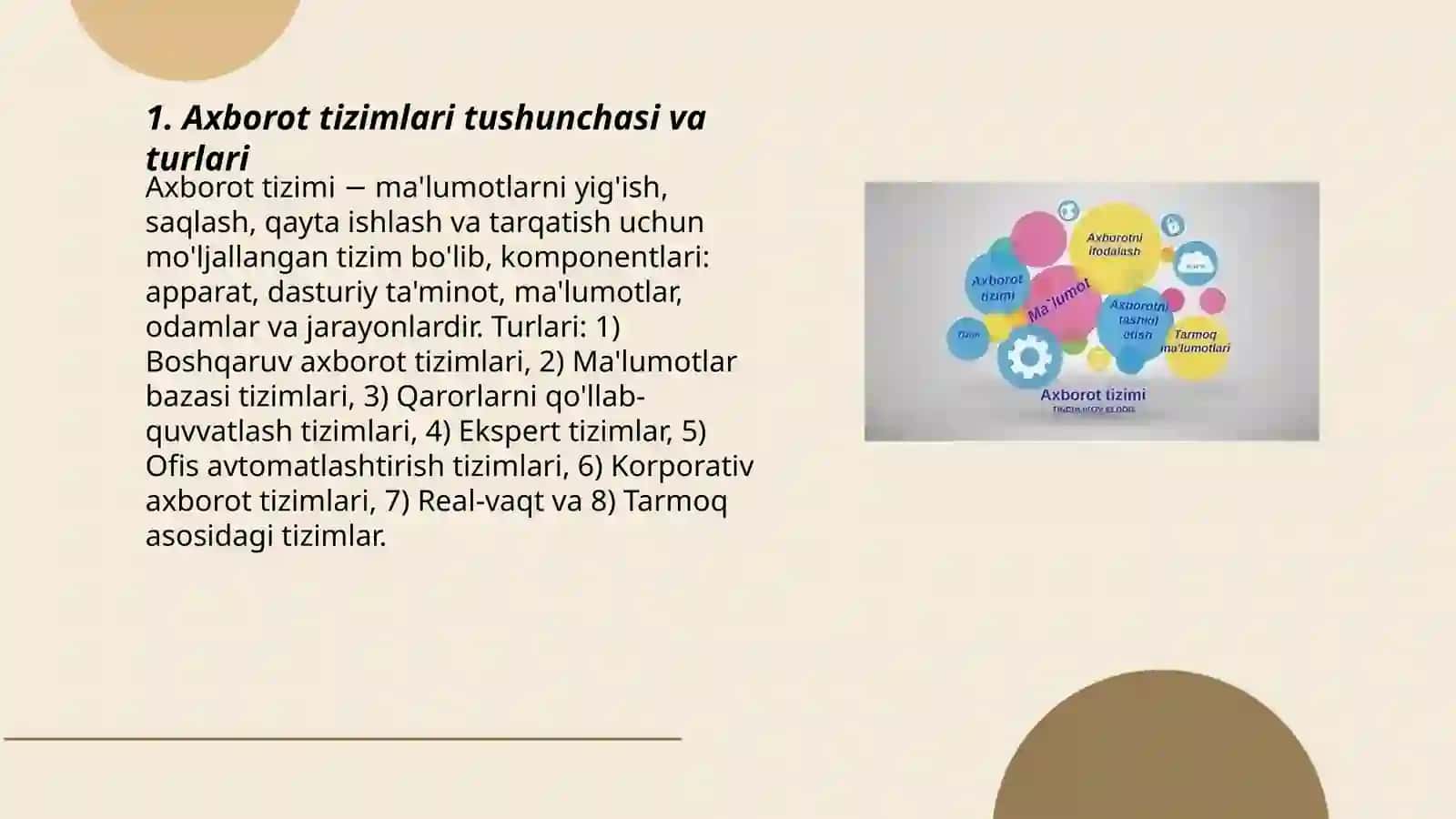 Axborot tizimlarini boshqarish asoslari 3