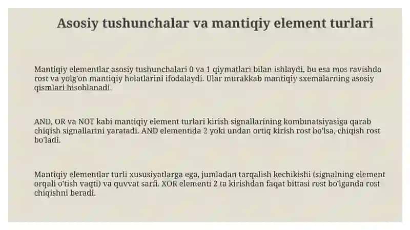 Mantiqiy elementlar 3