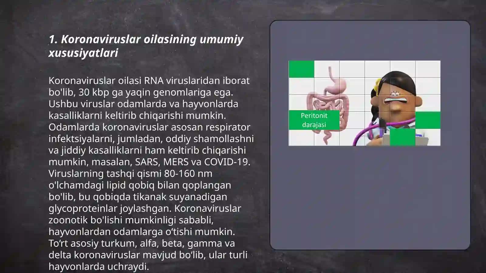 Koronaviruslar oilasi keltirib chiqaradigan kasalliklarning xususiyatlari va ularni laboratoriya diagnostikasi 3
