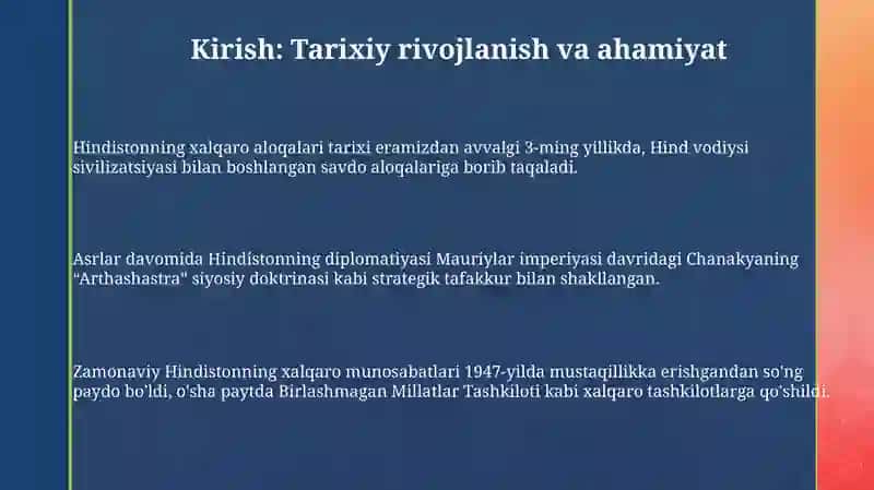 Hindistoning xalqaro munosabatlar va diplomatiya tarixi 3