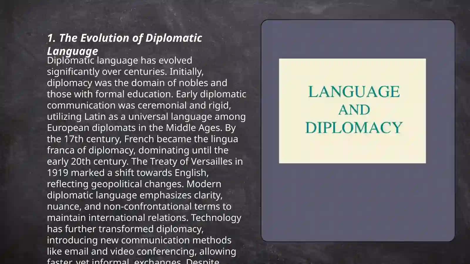 The Language of Diplomacy 3