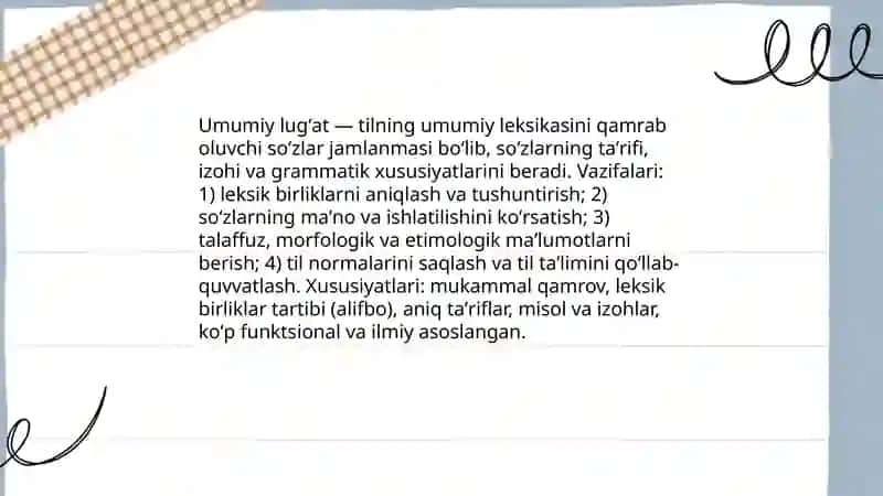 Umumiy va maxsus lugʻatlar 3