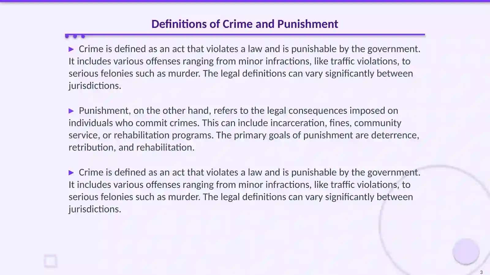 Crime and punishment 3