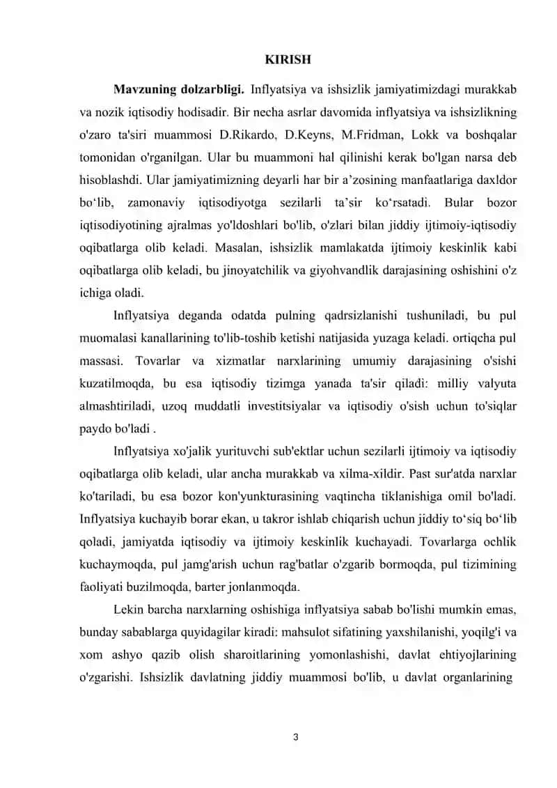 Inflatsiya va ishsizlik. Fillips Egri Chizig’i 3