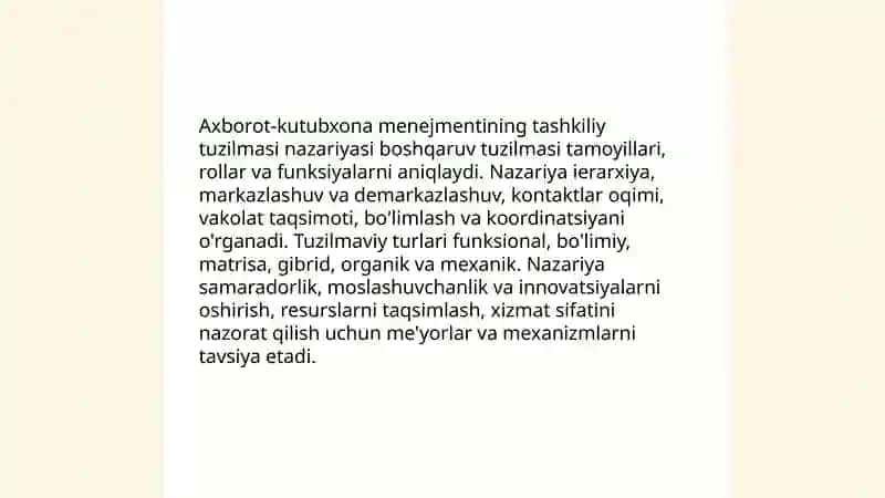 Axborot - Kutubxona Menejmentining Tashkiliy Tuzilmalari 3