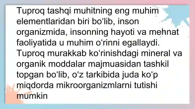 Tuproqning gigiyenik axamiyati 3