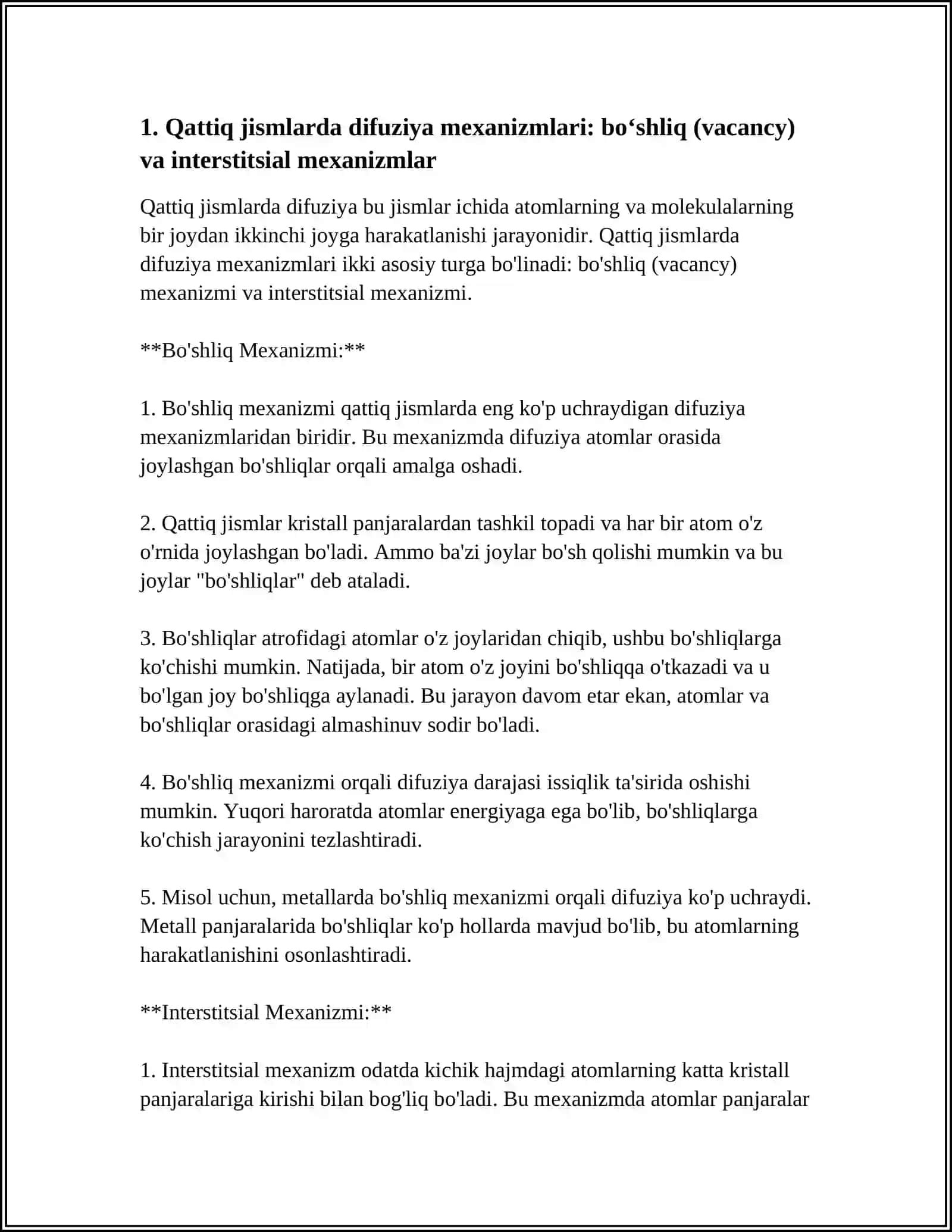 QATTIQ JISMLARDA DIFFUZIYA HODISASI 3