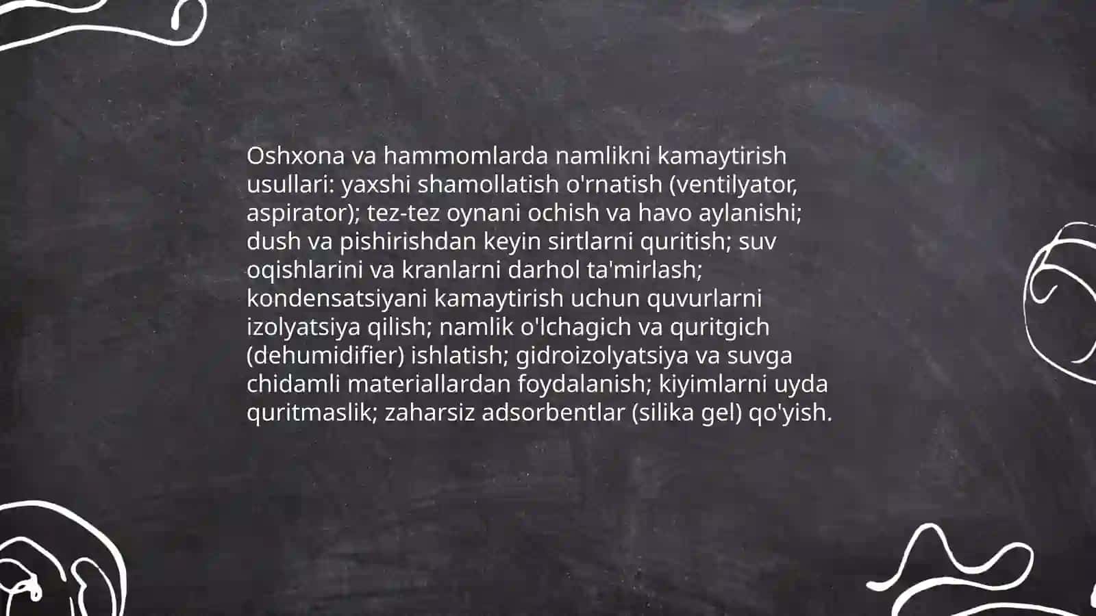 Uyda korroziyani kamaytirish yo'llar 3