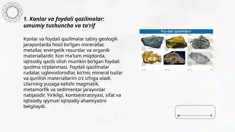 Konlar va foydali qazilmalar haqida tushuncha 3