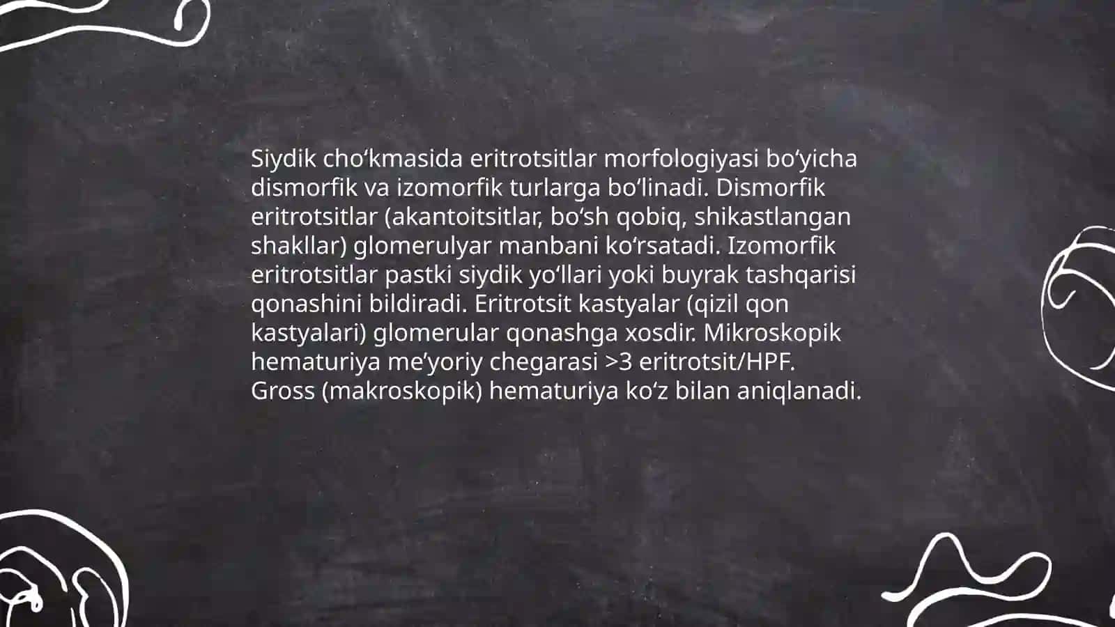 Siydik cho‘kmasidagi o‘zgarishlar 3