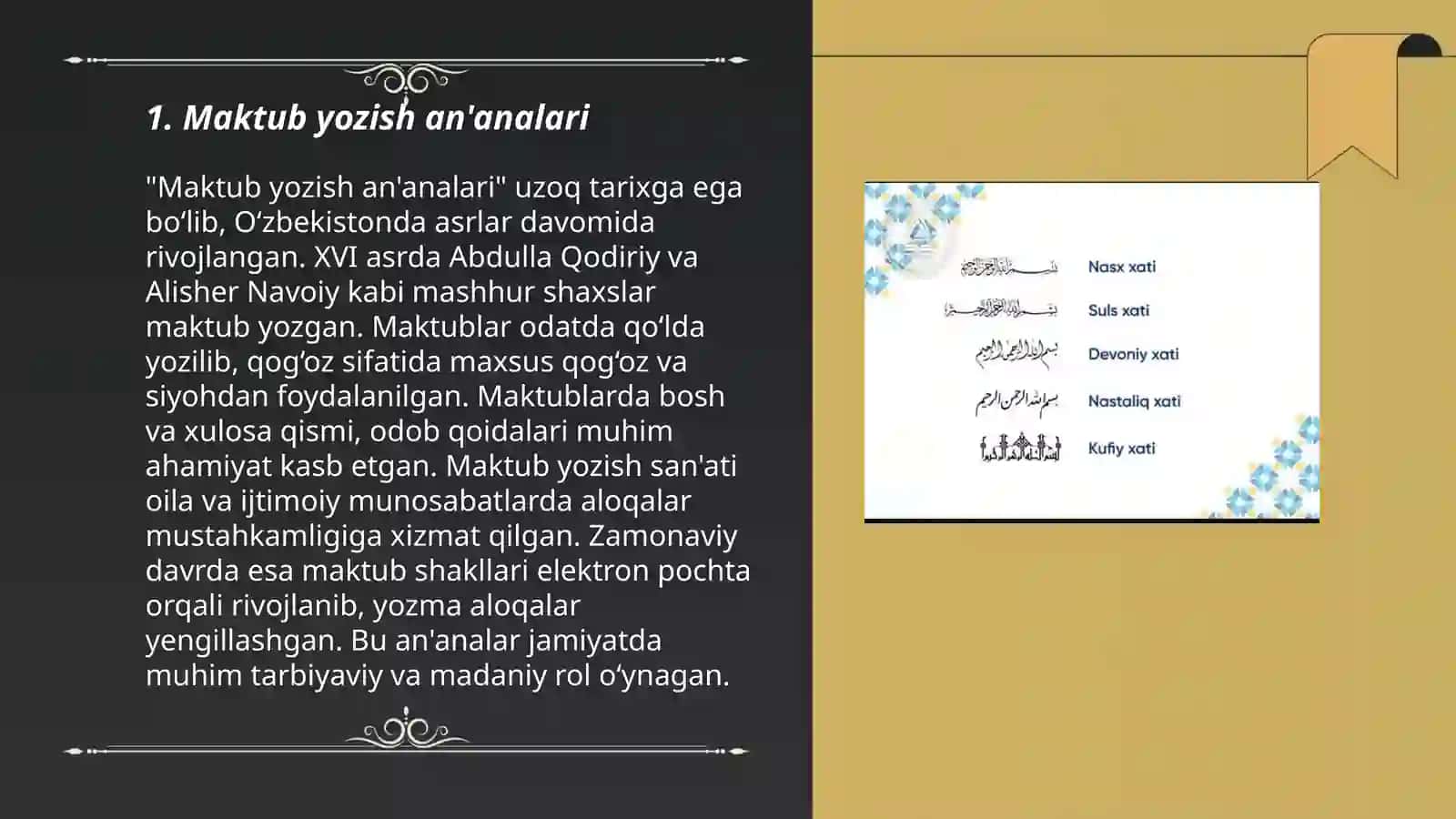 Maktub yozish an'analari 3