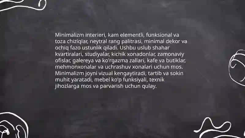 Minimalizm interieri va qayerda ishlatilishi 3