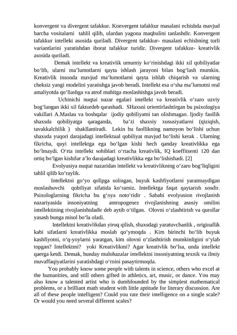 Intellekt va Kreativlik 3