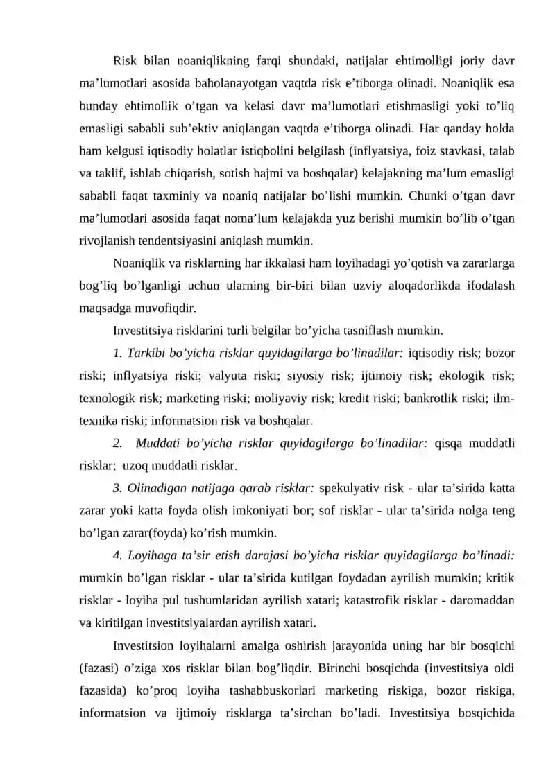 Investitsion risklar boshqarish 3