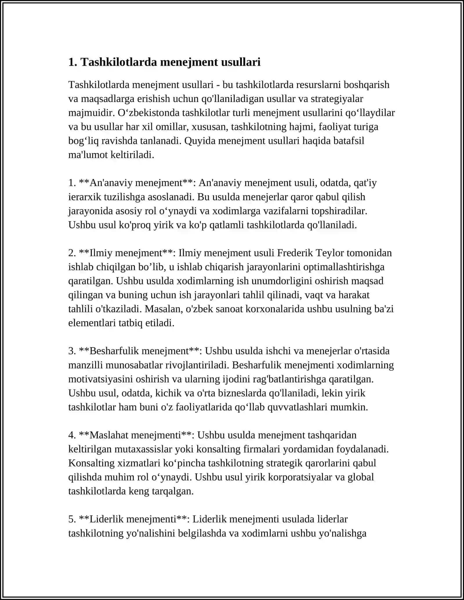 Tashkilotlarda menejment usullari 3