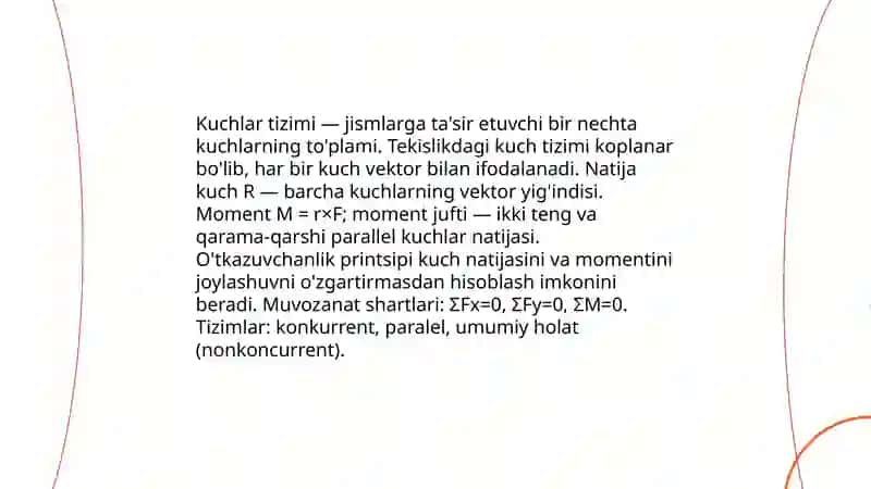 Kuchlar tizimining muvonati 3