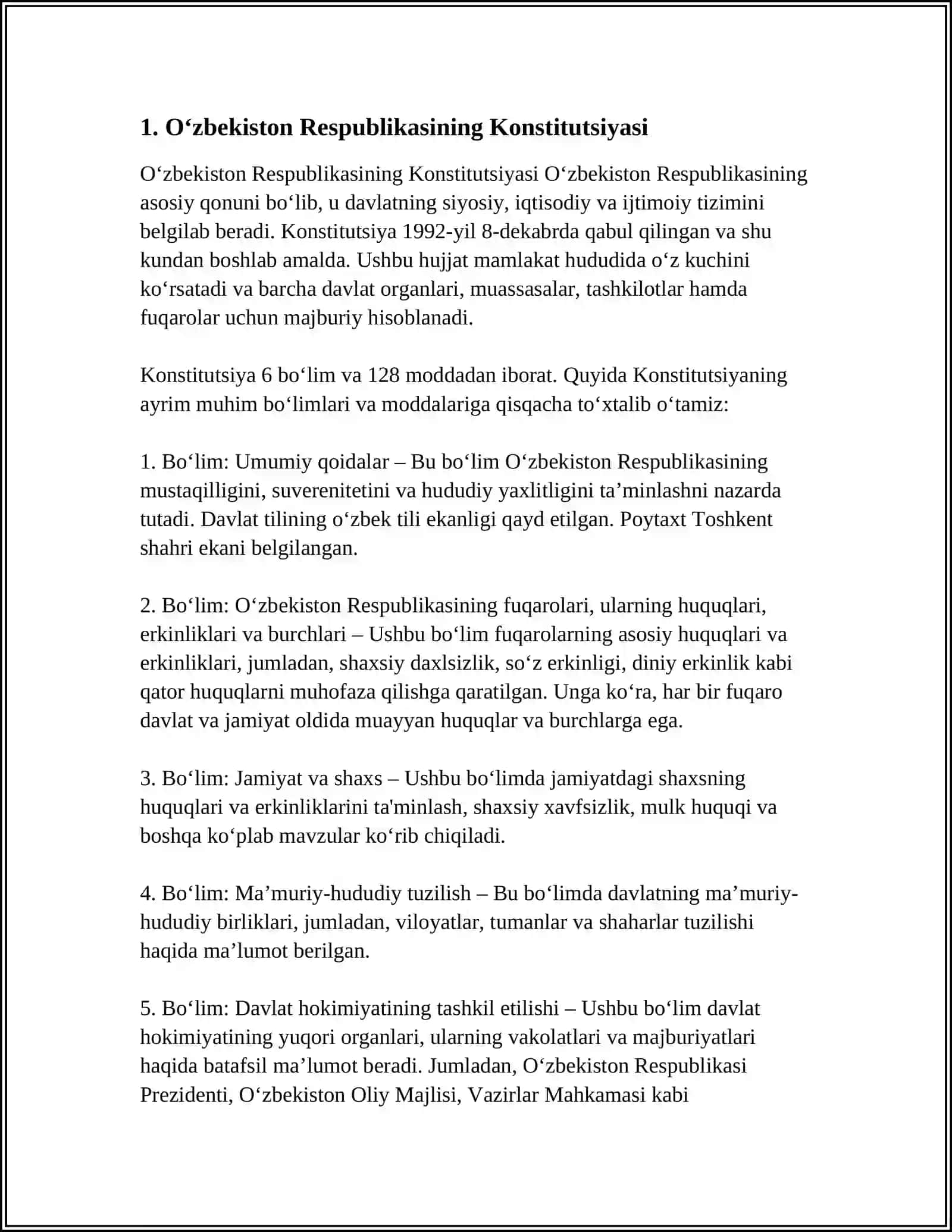 ÓZBEKISTON KINSTITUTSIYASI 3