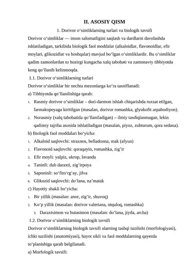 Dorivor O'simliklarning Bioekalogik Hususiyatlari 3