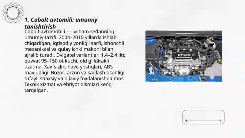 Cobolt avtomobili haqida to'liq ma'lumotli slayd 3