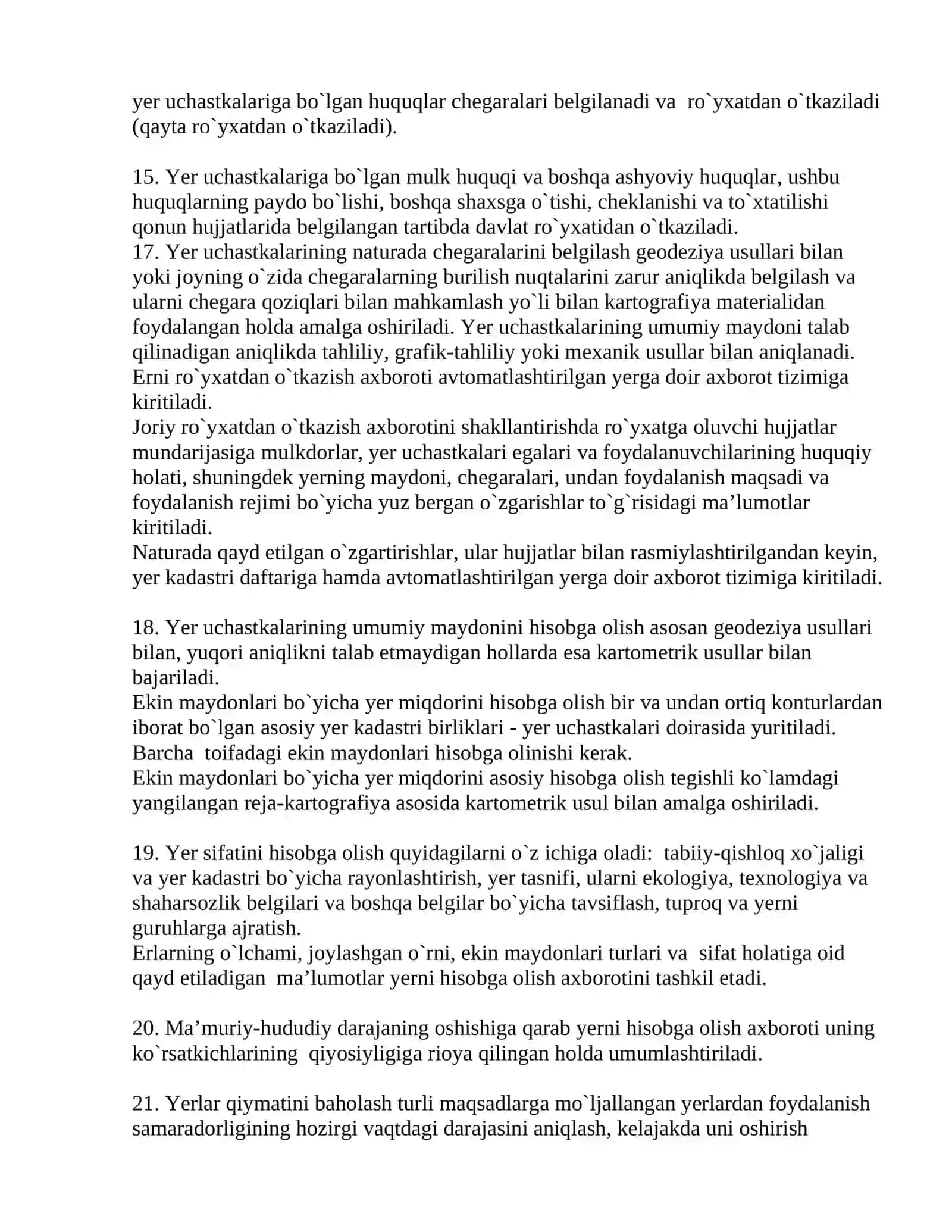 Davlat yer kadastrini yuritish tartibi to`g`risida NIZOM 3
