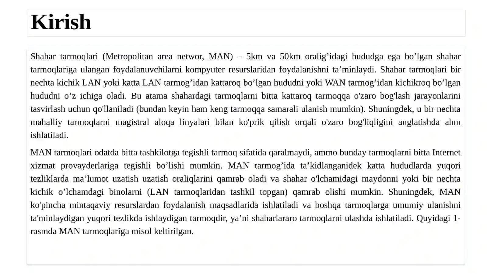 MAN tarmoqlari 3