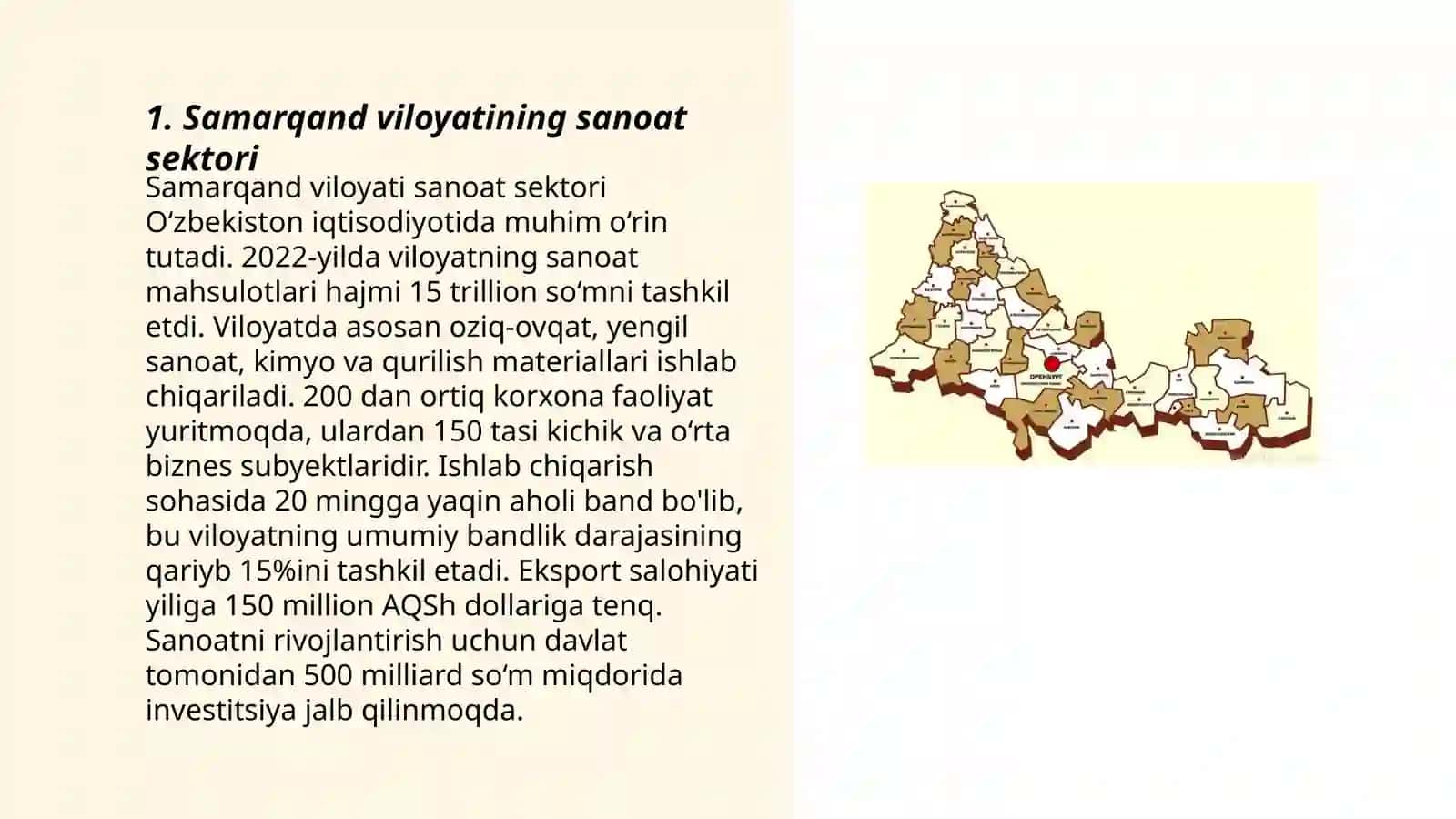 Samarqand viloyatining mintaqaviy iqtisodiyoti 3