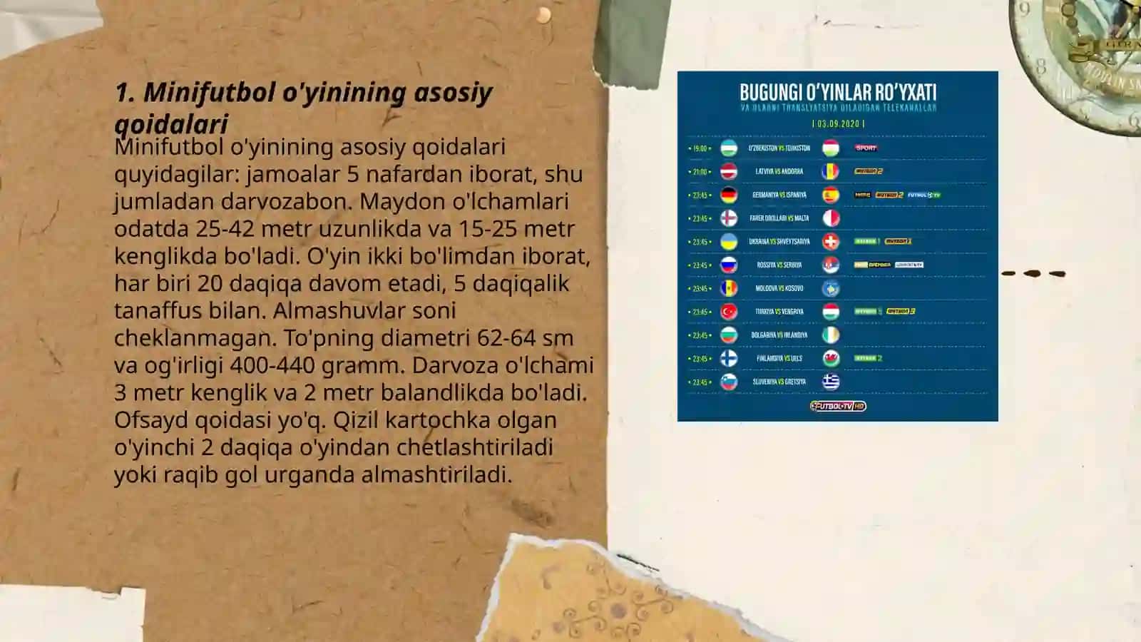 Minifutbol o'yinining asosiy qoidalari 3
