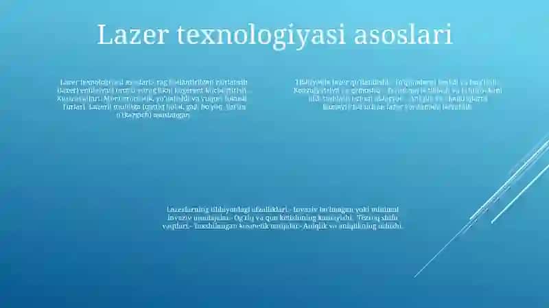 Lazerning Tibbiyotda Qo'LLashini 3