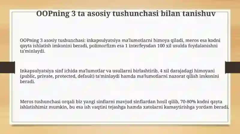 OOPning 3 ta asosiy tushunchasi 3