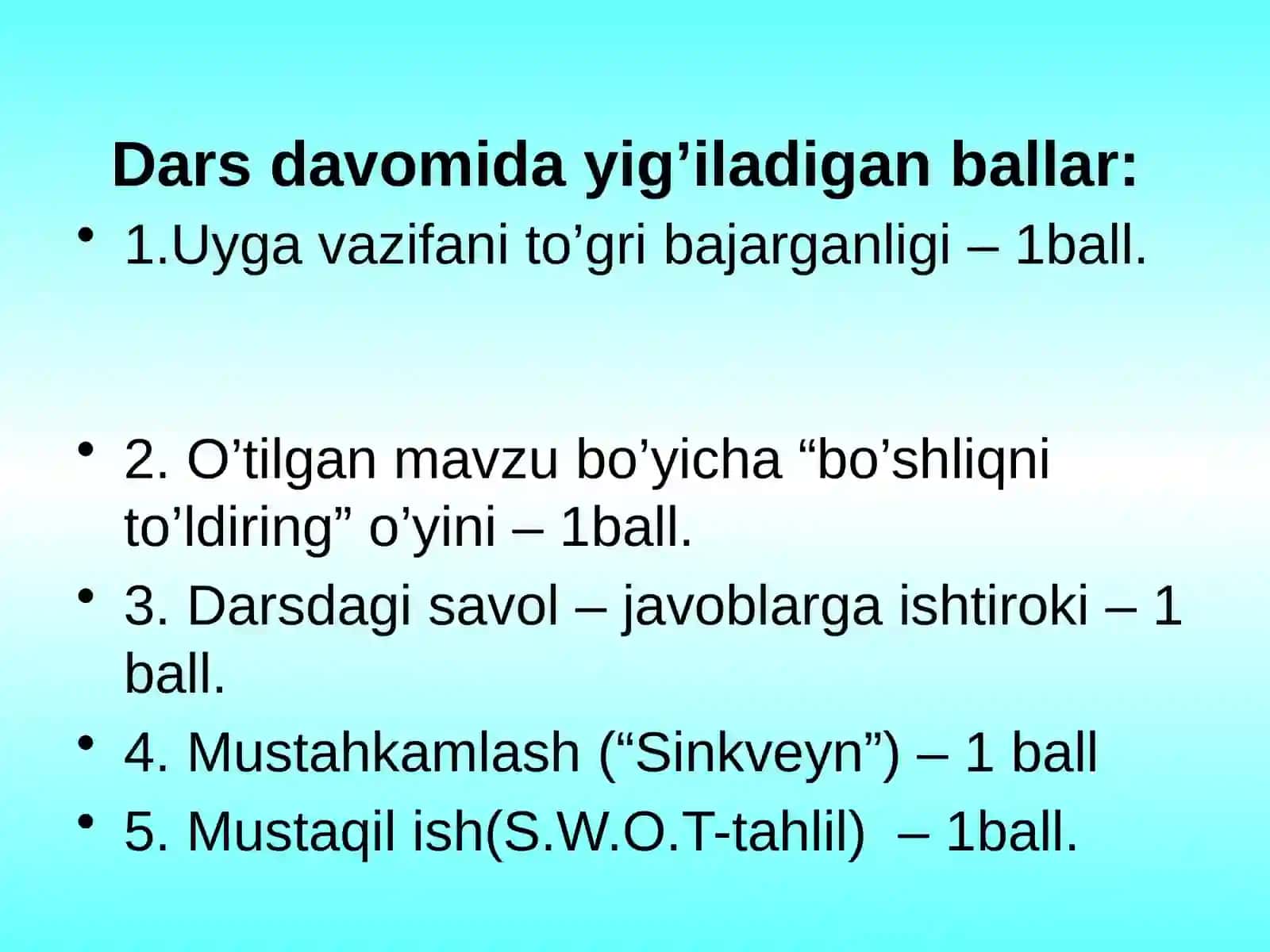 Uglevodlar mavzusida integrallashgan dars 3