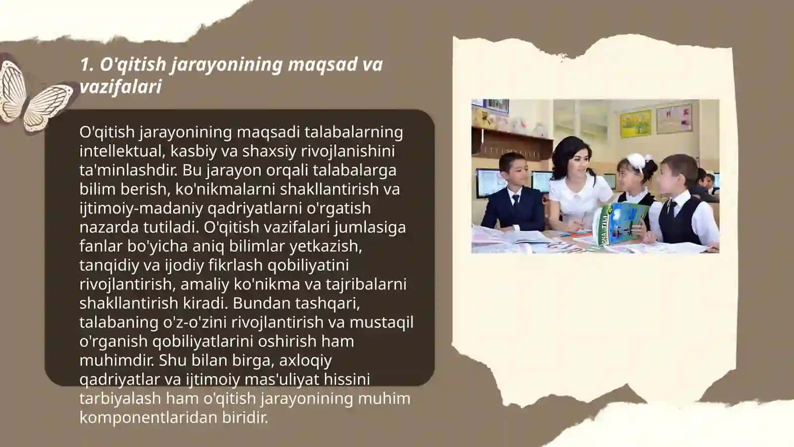 O'qitish jarayoni yaxlit tizim sifatida 3