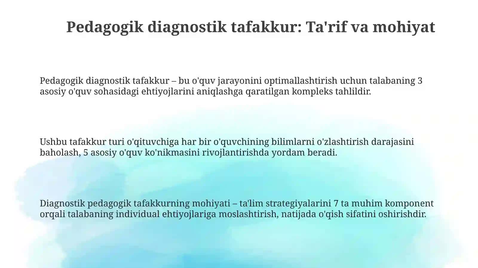 Diagnostik pedagogik fikrlash 3