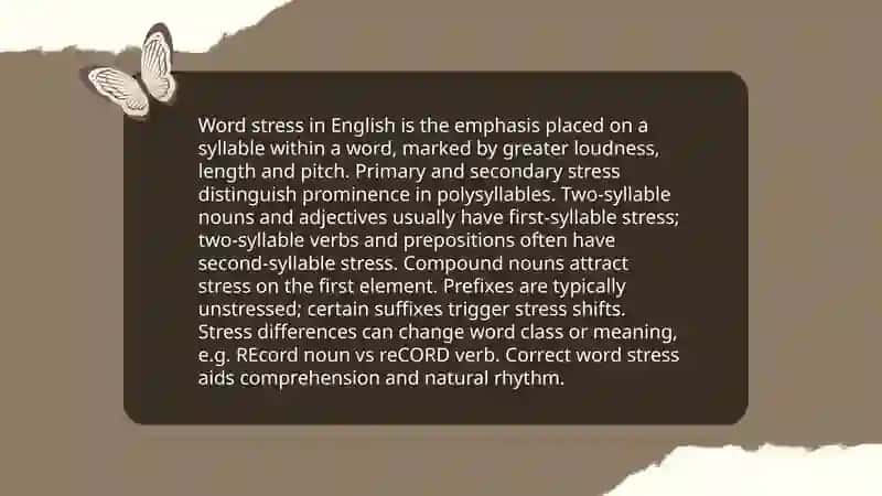 Stress in English 3