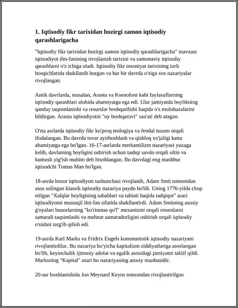 HOZIRGI ZAMON IQTISODIY QARASHLARI EVOLUTSIYASI 3