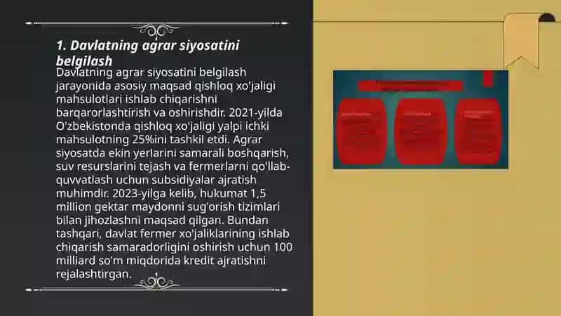 Davlatning Agrar siyosati 3