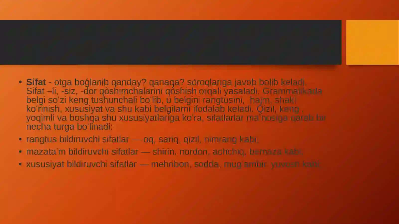Sifat sòz turkumi 3