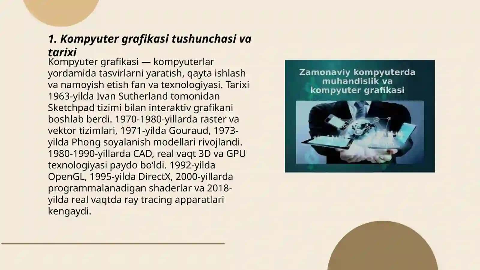 Kompyuter grafikasi va uning amaliy va ishlab chiqarishdagi ahamiyati 3