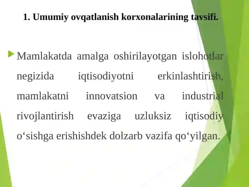 Umumiy ovqatlanish korxonalarining tavsifi 3