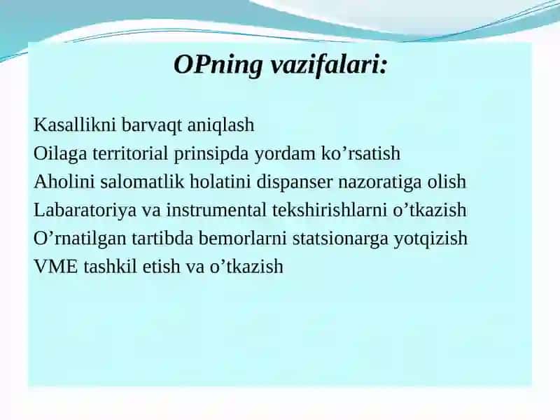 Oilaviy poliklinika (OP) 3