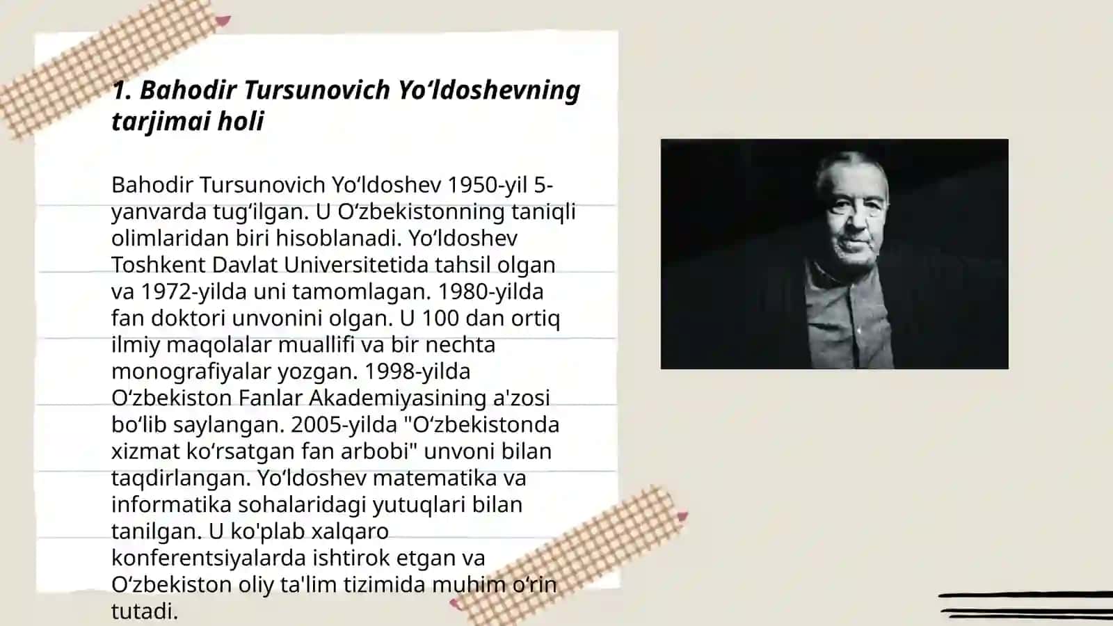 Bahodir Tursunovich Yoʻldoshevning Tarjimai Holi 3