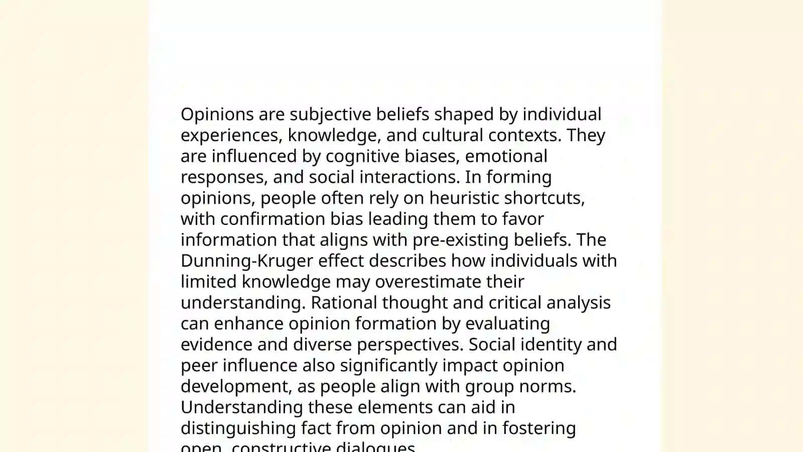 Ditinguishing facts from opinion 3