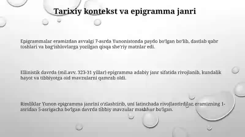 Yunon _lotin epigrammalarida tibbiyot va salomatlik 3