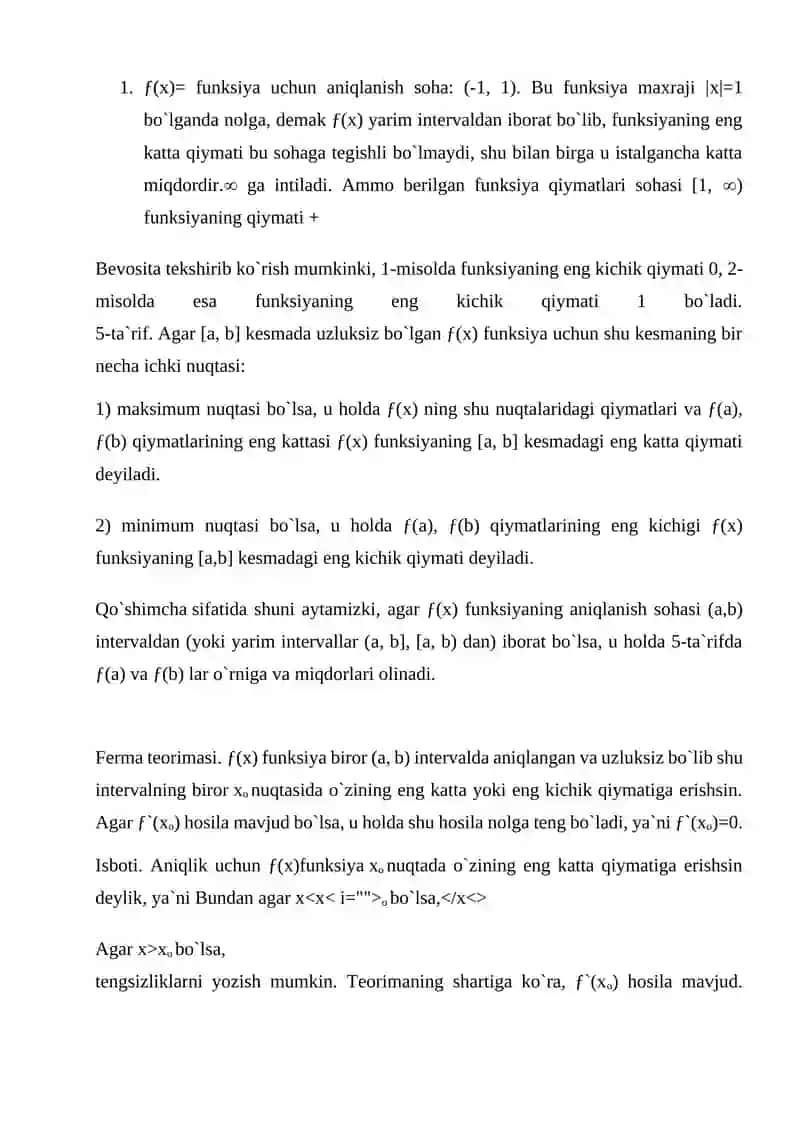 Ekstremumlar nazariyasi 3
