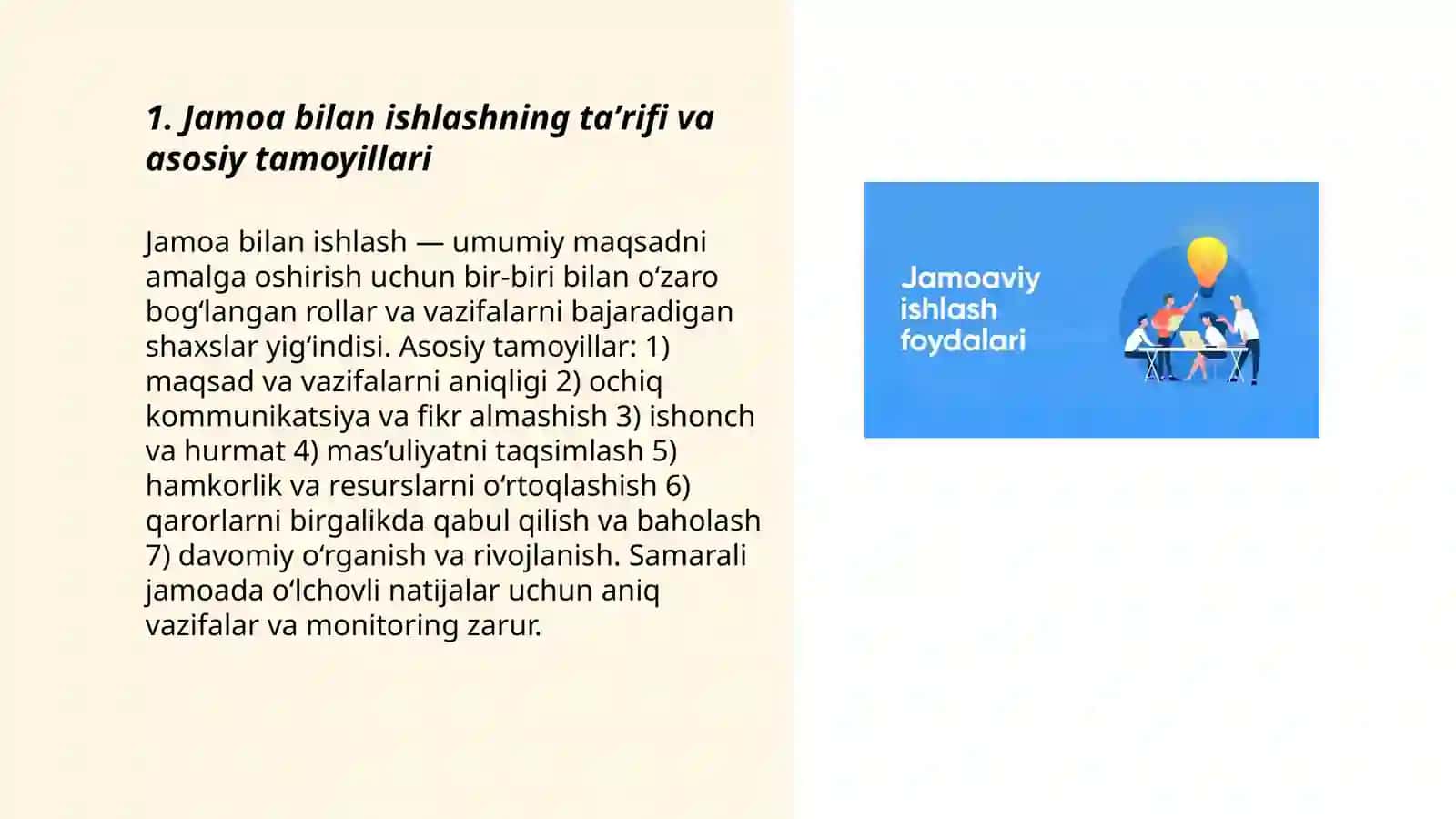 Jamoa bilan ishlash teamworking ahamiyati va samaradorligi 3