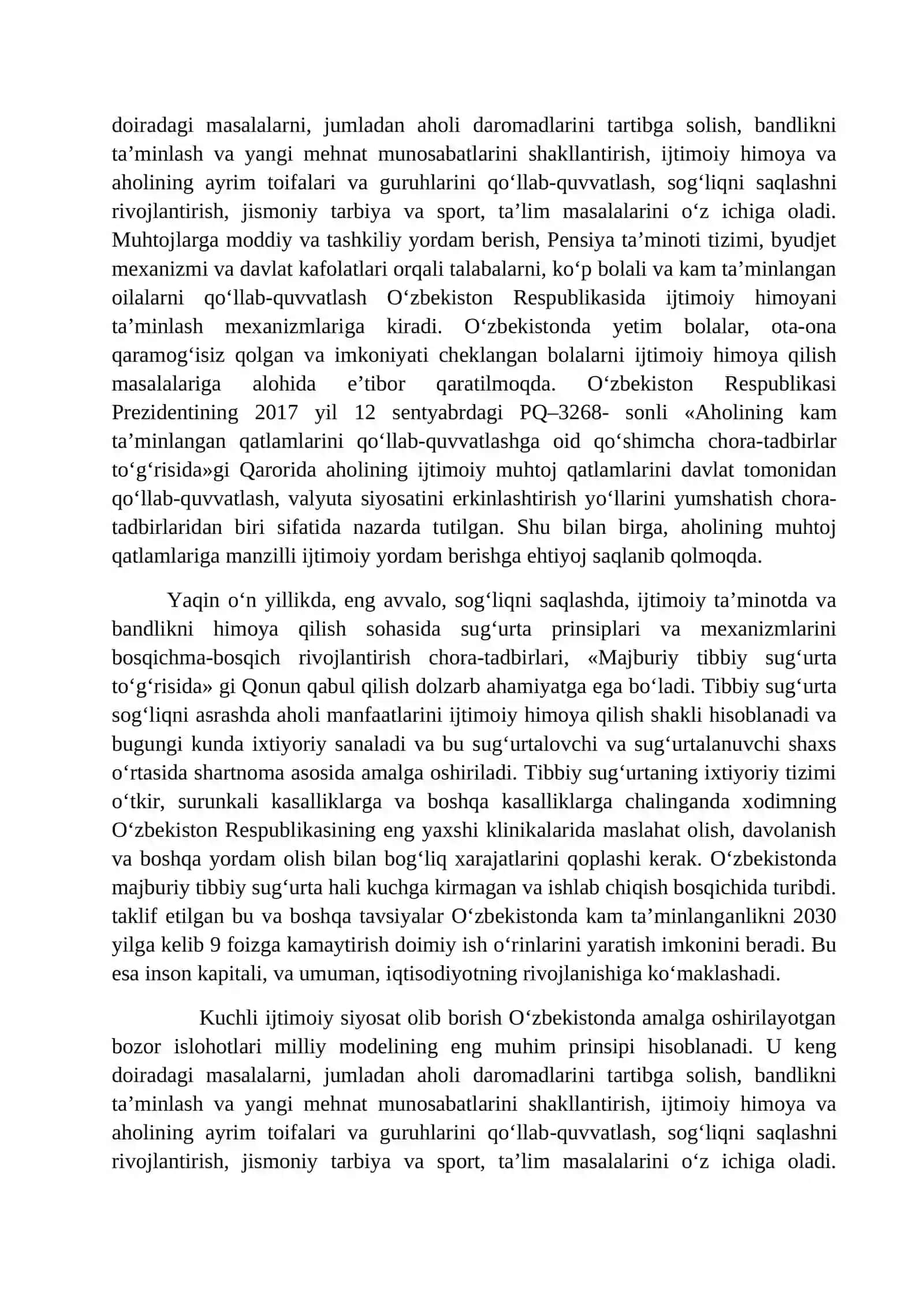 O‘zbekiston Respublikasidagi ijtimoiy o‘zgarishlar 3