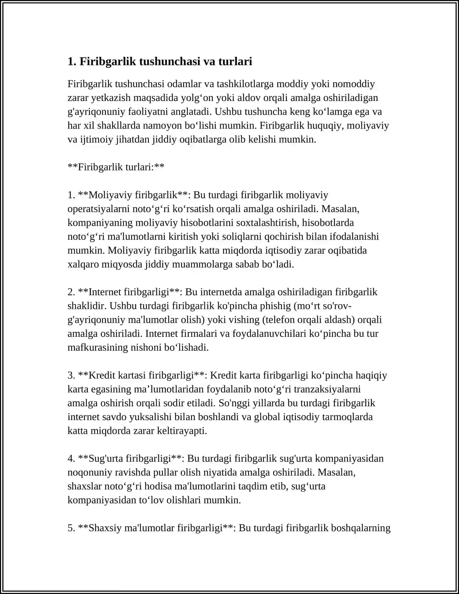 FIRIBGARLIKNI ANIQLASH VA OLDINI OLISH 3