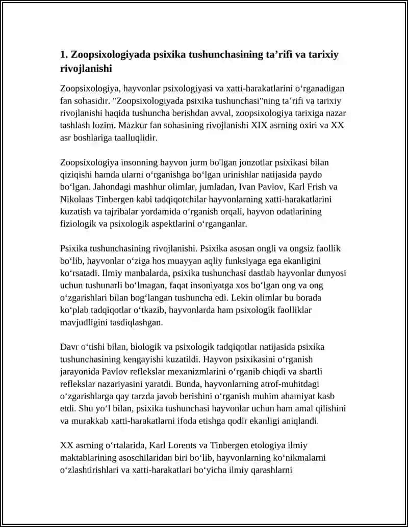 Zoopsixologiyada Psixikani Paydo Bo'lishi 3